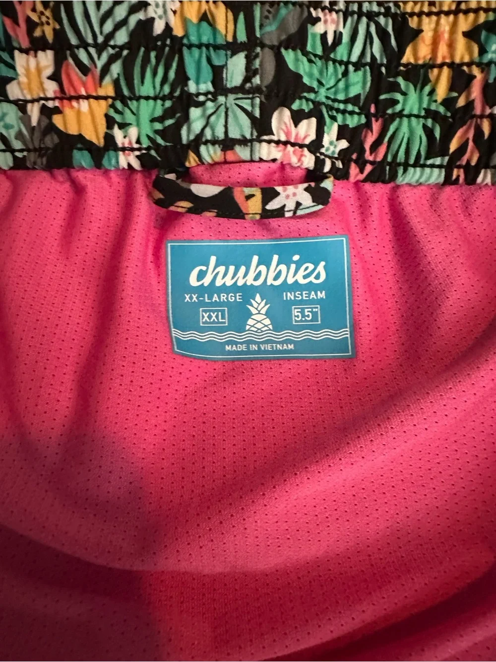 Chubbies men’s the bloomerangs Drawstring trunks - Black with Multi-Color Floral